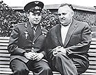 Ю.А. Гагарин и С.П. Королёв - фотография-прототип памятника, установленного в г. Королев МО (1961 год, фотограф - Игорь Снегирёв)